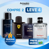 4 Perfumes Masculinos TESTER (100ml) - Chanel Allure | Sauvage | Bleu de Chanel | Ferrari Black (5 Anos Armazém do Perfume)