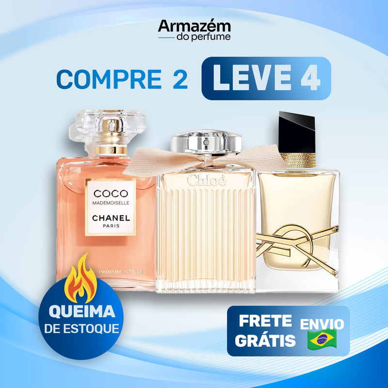 3 Perfumes Femininos TESTER (100ml) - Coco Mademoiselle Chanel | Libre Yves Saint Laurent | Chloé Signature (5 Anos Armazém do Perfume)