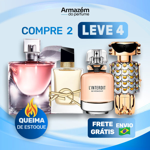 4 Perfumes Femininos TESTER (100ml) -  Libre | Fame | Línterdit | La vie est belle (5 Anos Armazém do Perfume)