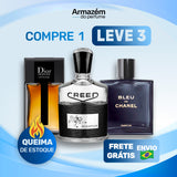 3 Perfumes Masculinos (100ml) -  Creed Aventus | Dior Homme Intense | Bleu de Chanel (5 Anos Armazém do Perfume)