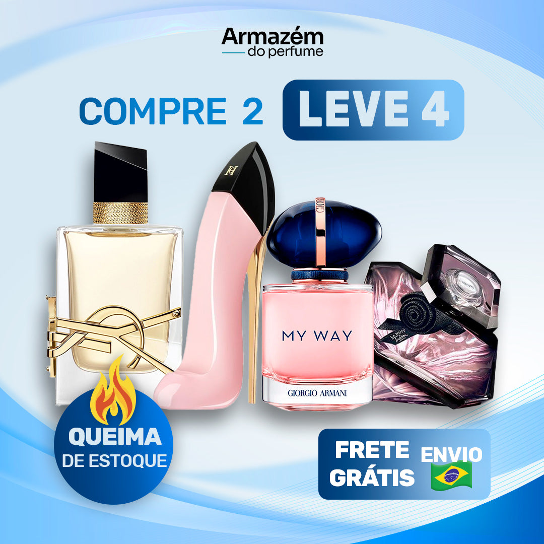 4 Perfumes Femininos (100ml) -  Good Girl Blush | Trésor | My Away | Libre (5 Anos Armazém do Perfume)