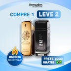 2 Perfumes Masculinos (100ml) - 1 Million | 212 VIP Black | (5 Anos Armazém do Perfume)