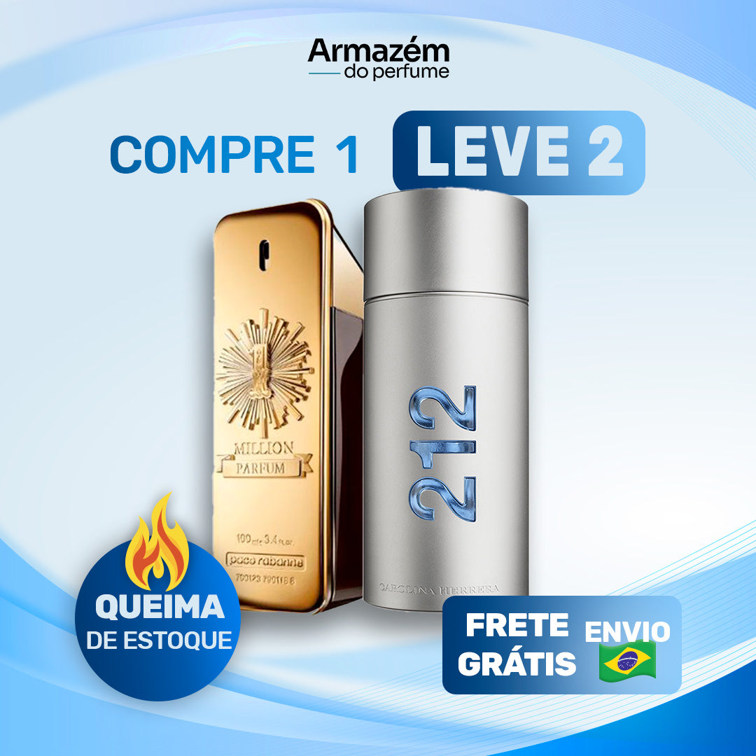 2 Perfumes Masculinos TESTER (100ml) - 212 MEN | 1 Million | (5 Anos Armazém do Perfume)