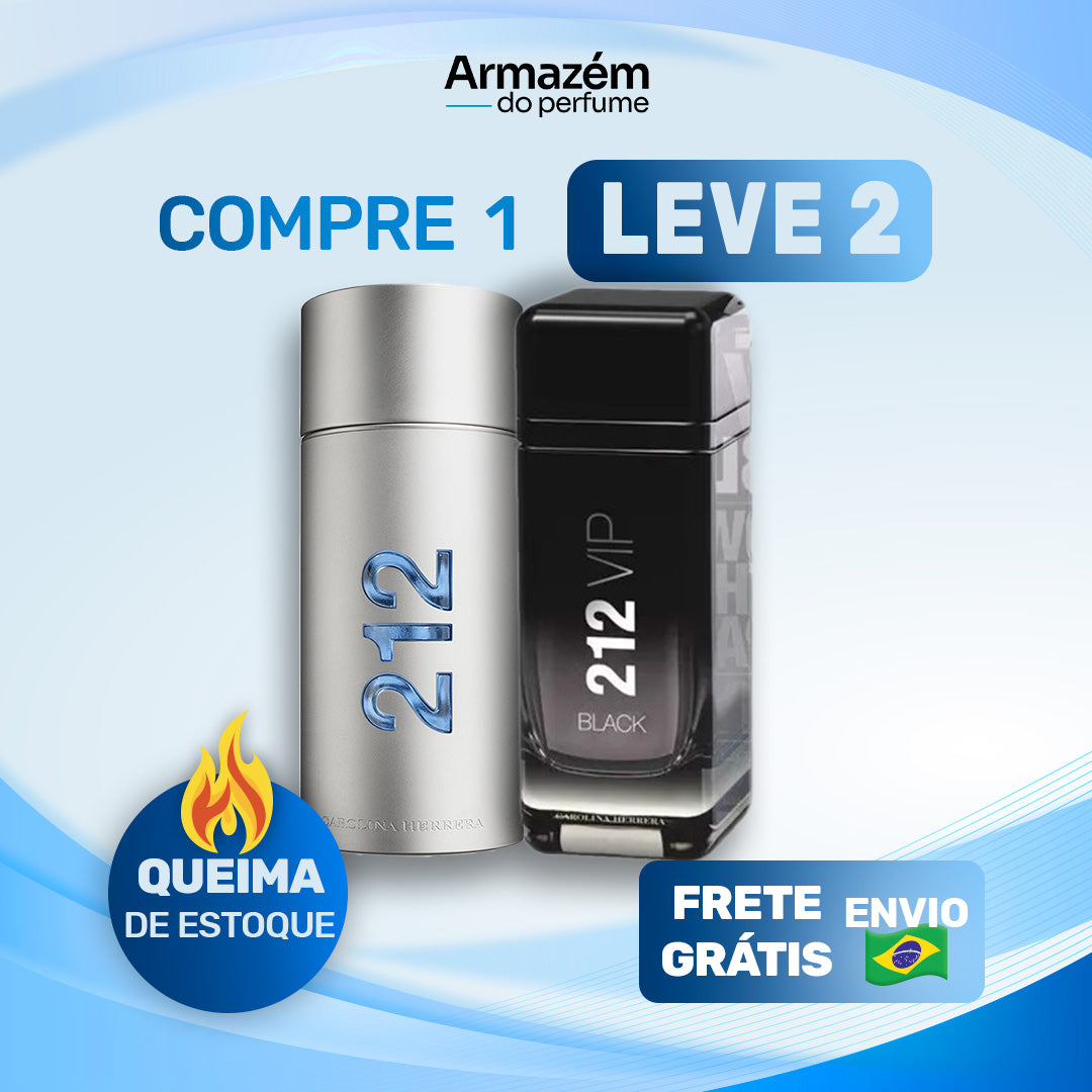 2 Perfumes Masculinos TESTER (100ml) - 212 MEN | 212 VIP Black | (5 Anos Armazém do Perfume)