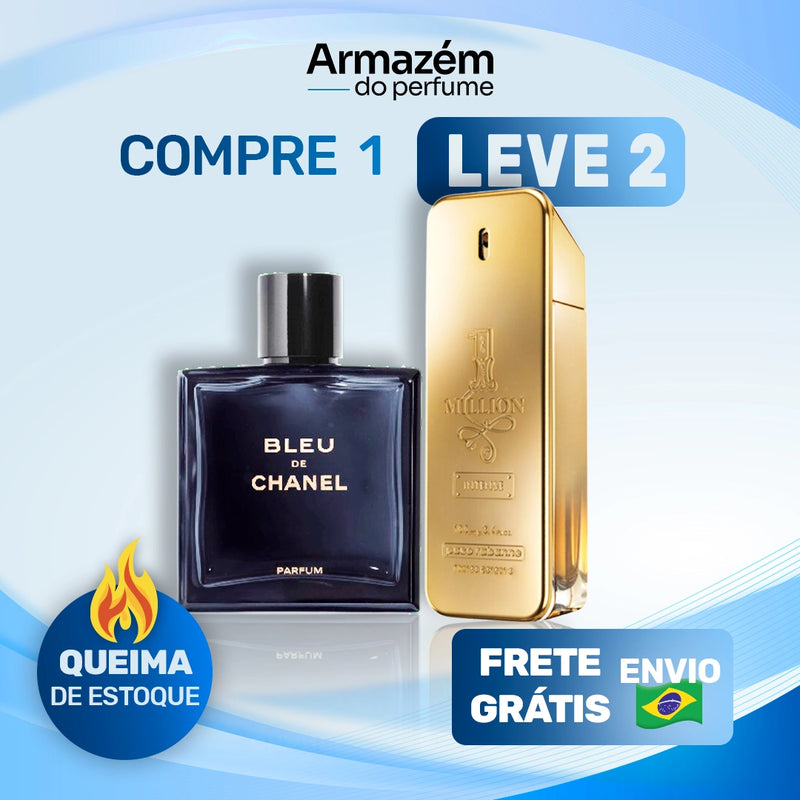 2 Perfumes Masculinos Importados (100ml) - 1 Million | BLEU (5 Anos Armazém do Perfume)