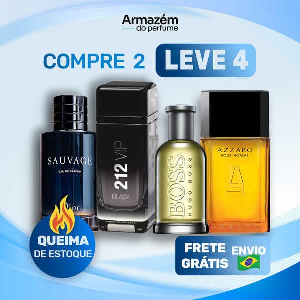 4 Perfumes TESTER (100ml) - Sauvage | 212 VIP | Hugo Boss | Azzaro (5 Anos Armazém do Perfume)